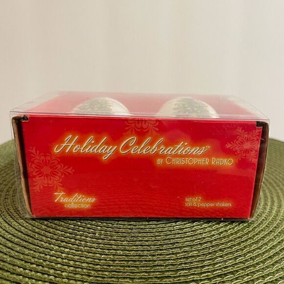 Christopher Radko Holiday Celebrations salt & pepper shakers NWT - Picture 9 of 9